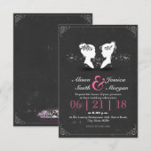 Bride and Bride, Lesbian - wedding Einladung (Vorne/Hinten)