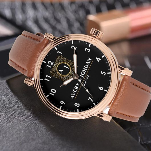 Bride and Groom Couple Wedding Gift Armbanduhr