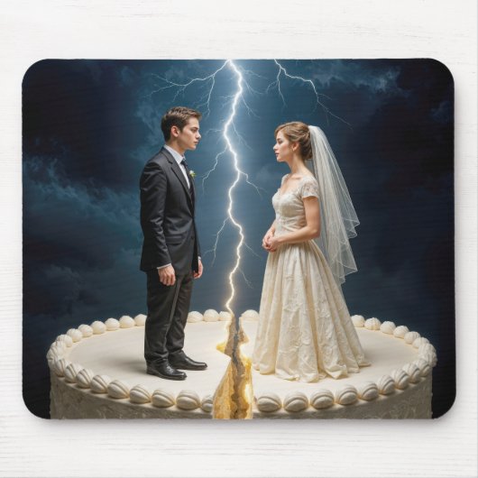 Bride and Groom Divorce Cake Mousepad (Vorne)