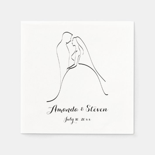 Bride And Groom | Hochzeitspapier Napkins Serviette (Vorderseite)
