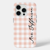 Bride and Groom Matching Peach Plaid Phone Case (Rückseite)