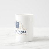 Bride And Groom Monogram Names Elegant Weeding Porzellantasse (Vorderseite)