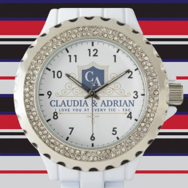  Bride And Groom Monogram Names Weeding gift Armbanduhr (Von Creator hochgeladen)