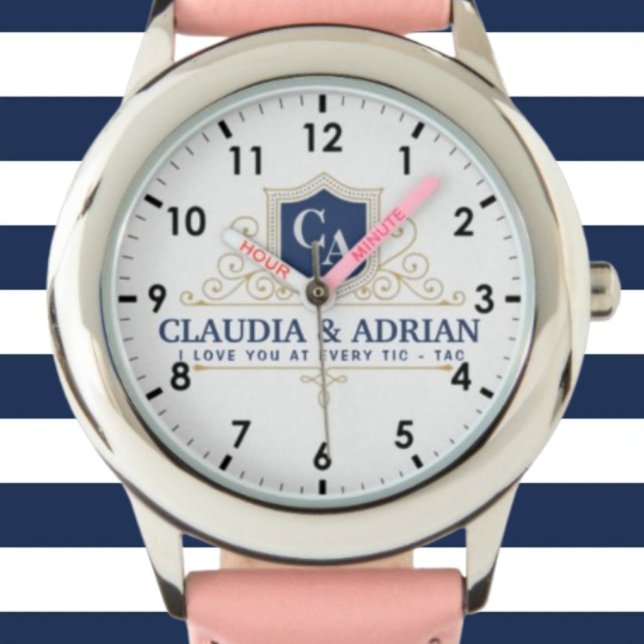  Bride And Groom Monogram Names Weeding gift Armbanduhr (Von Creator hochgeladen)