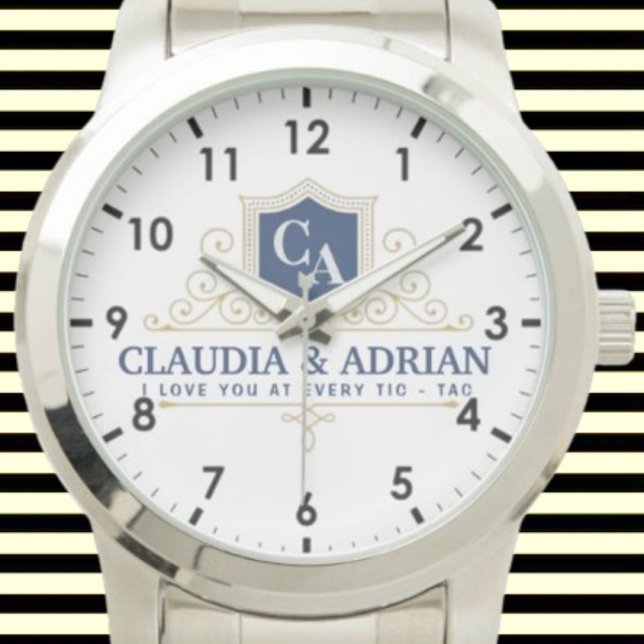  Bride And Groom Monogram Names Weeding gift Armbanduhr (Von Creator hochgeladen)