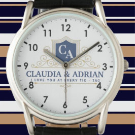  Bride And Groom Monogram Names Weeding gift Armbanduhr