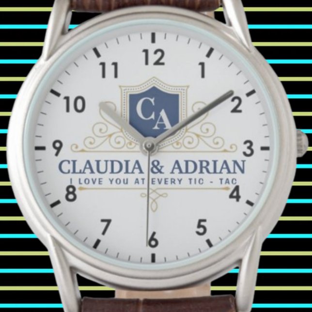  Bride And Groom Monogram Names Weeding gift Armbanduhr (Von Creator hochgeladen)