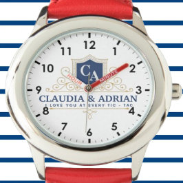  Bride And Groom Monogram Names Weeding gift Armbanduhr