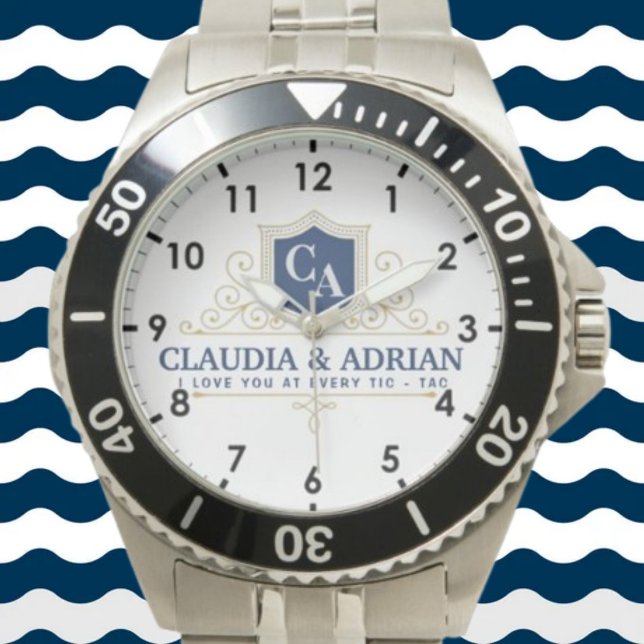  Bride And Groom Monogram Names Weeding gift Armbanduhr (Von Creator hochgeladen)