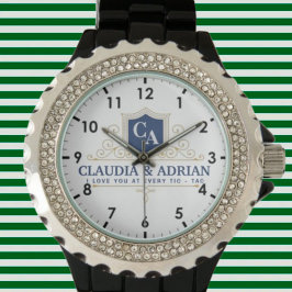  Bride And Groom Monogram Names Weeding gift Armbanduhr