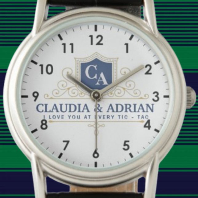  Bride And Groom Monogram Names Weeding gift Armbanduhr (Von Creator hochgeladen)