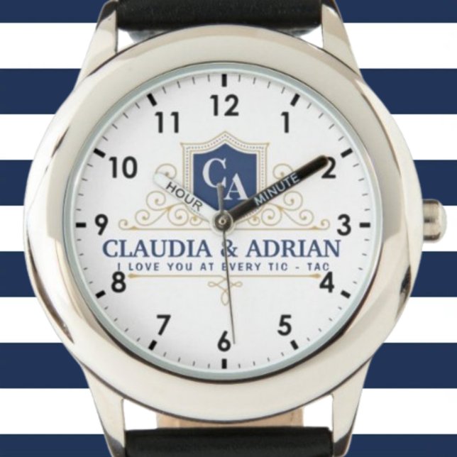  Bride And Groom Monogram Names Weeding gift Armbanduhr (Von Creator hochgeladen)