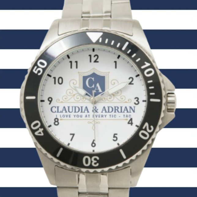  Bride And Groom Monogram Names Weeding gift Armbanduhr (Von Creator hochgeladen)