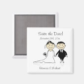 Bride and Groom - Niedlich Save the Date Magnete Magnet (Vorderseite/Rückseite)