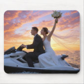 Bride and Groom on a Jet Ski Mousepad (Vorne)