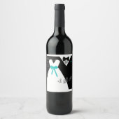 Bride and Groom passen die Farbensehen an Weinetikett (Vorderseite)