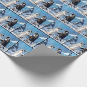 Bride and Groom Penguins Dancing On Ice Geschenkpapier (Ecke)