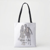 Bride and Groom Personalized Names Elegant Tote Tasche (Vorderseite)