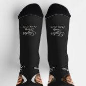 Bride and Groom Picture Name Dark Photo Socks Socken (Oben)
