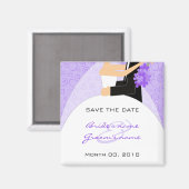 Bride and Groom Save the Date Magnete Magnet (Vorderseite/Rückseite)