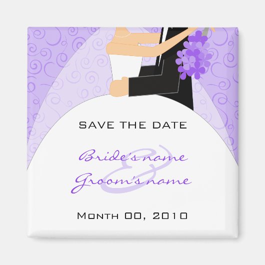 Bride and Groom Save the Date Magnete Magnet (Vorne)