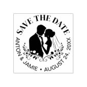 Bride And Groom Save The Date Wedding Date Names Gummistempel (Prägung)