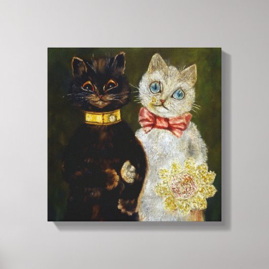 "Bride and Groom" von Louis Wain Leinwanddruck (Vorderseite)