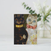 "Bride and Groom" von Louis Wain Postkarte (Stehend Vorderseite)