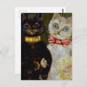 "Bride and Groom" von Louis Wain Postkarte (Vorne/Hinten)