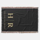 Bride and Groom Wedding Monogram Minimalist Woven Decke (Vorderseite)
