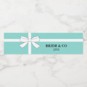 BRIDE Aquamarin Blue and White Bow Tiara Party Wasserflaschenetikett (Einzelnes Label)