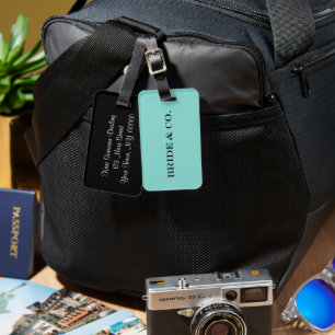 BRIDE Aquamarin Blue Dusche Party Personalisiert Gepäckanhänger