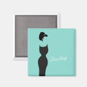 BRIDE Aquamarin Blue Little Black Dress Dusche Par Magnet (Vorderseite/Rückseite)