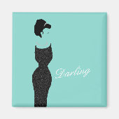 BRIDE Aquamarin Blue Little Black Dress Dusche Par Magnet (Vorne)