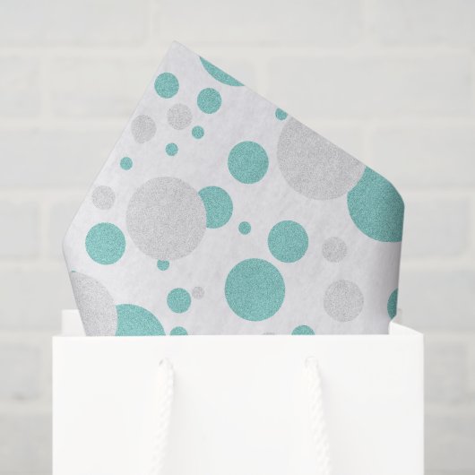 BRIDE Aquamarin Blue Polka Dot Brautparty Party Seidenpapier (Geschenktüte)