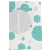 BRIDE Aquamarin Blue Polka Dot Dusche Tiara Party Mittlere Geschenktüte (Rückseite)