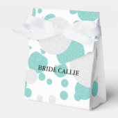 BRIDE Aquamarin Blue Shimmer Polka Dot Wedding Par Geschenkschachtel (Vorderseite)