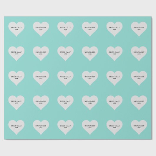 BRIDE Aquamarin Blue Tiara Dusche Party Personalis Geschenkpapier (Flach)