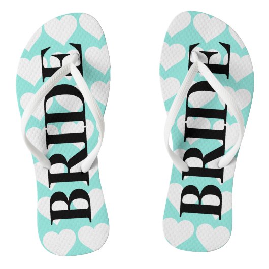 BRIDE Aquamarin Blue Wedding Brautparty Bride Badesandalen (Fußbett)
