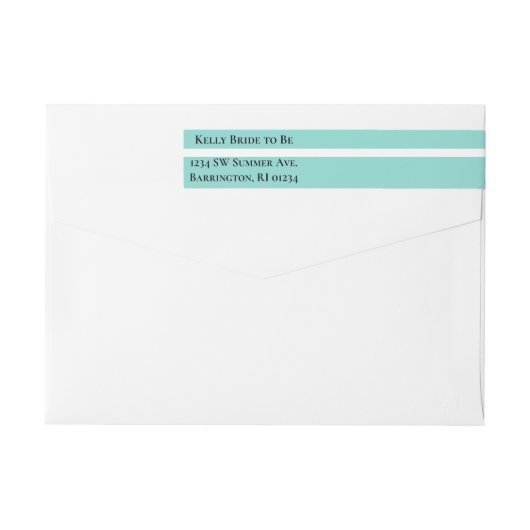 BRIDE Aquamarin Blue White Bow Address Envelope (Rückseite)