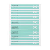 BRIDE Aquamarin Blue White Bow Address Envelope (Bogen)