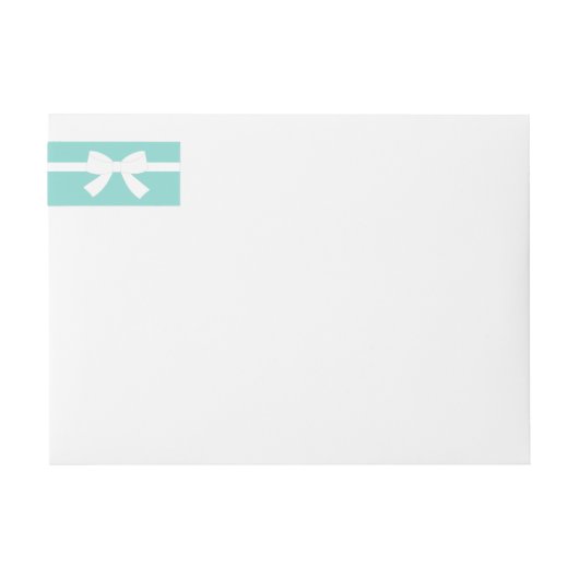 BRIDE Aquamarin Blue White Bow Address Envelope (Vorderseite)