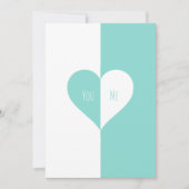 BRIDE Aquamarin Blue You & Me Wedding Suite Party Einladung (Vorderseite)