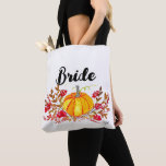 Bride Autumn Pumpkin Floral Hochzeit im Herbst Tasche<br><div class="desc">Braut,  Blüte,  Herbst,  Kürbis,  fallen tote Tasche. Ideal für Brautparty,  Bachelorette.</div>