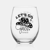 Bride Babe Bachelorette Individuelle Name Stemless Weinglas Ohne Stiel (Rückseite)