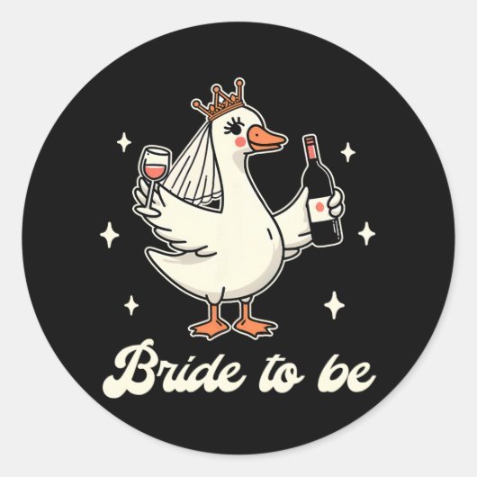 Bride Babe Brautparty Wedding Albern Gänsebride Runder Aufkleber (Vorderseite)