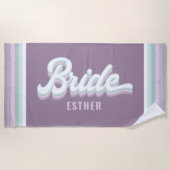 Bride Bachelorette Hochzeit funky Retro 80's paste Strandtuch (Vorderseite)