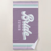 Bride Bachelorette Hochzeit funky Retro 80's paste Strandtuch (Vorderseite)