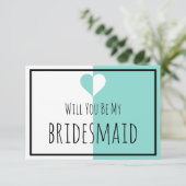 BRIDE & Be My Bridesmaid You & Me Wedding Suite Einladung (Stehend Vorderseite)