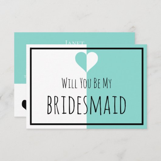 BRIDE & Be My Bridesmaid You & Me Wedding Suite Einladung (Vorne/Hinten)